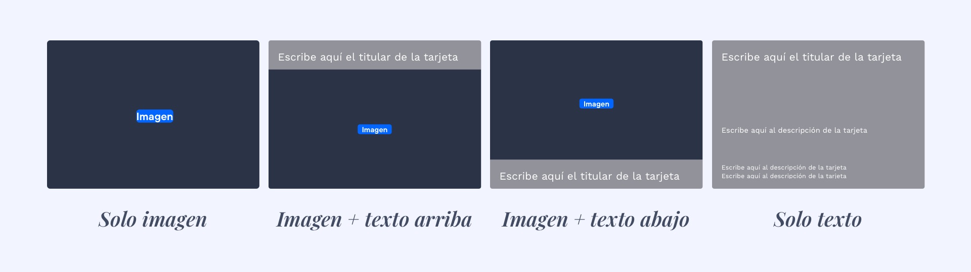 Opciones de tarjeta L