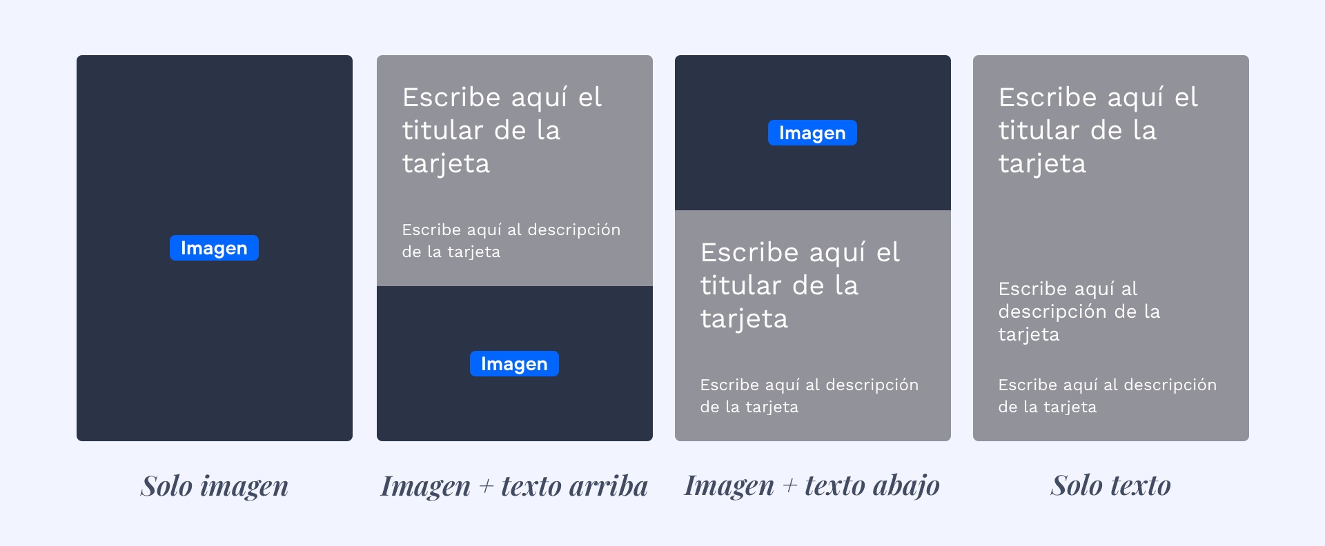 Opciones de tarjeta S